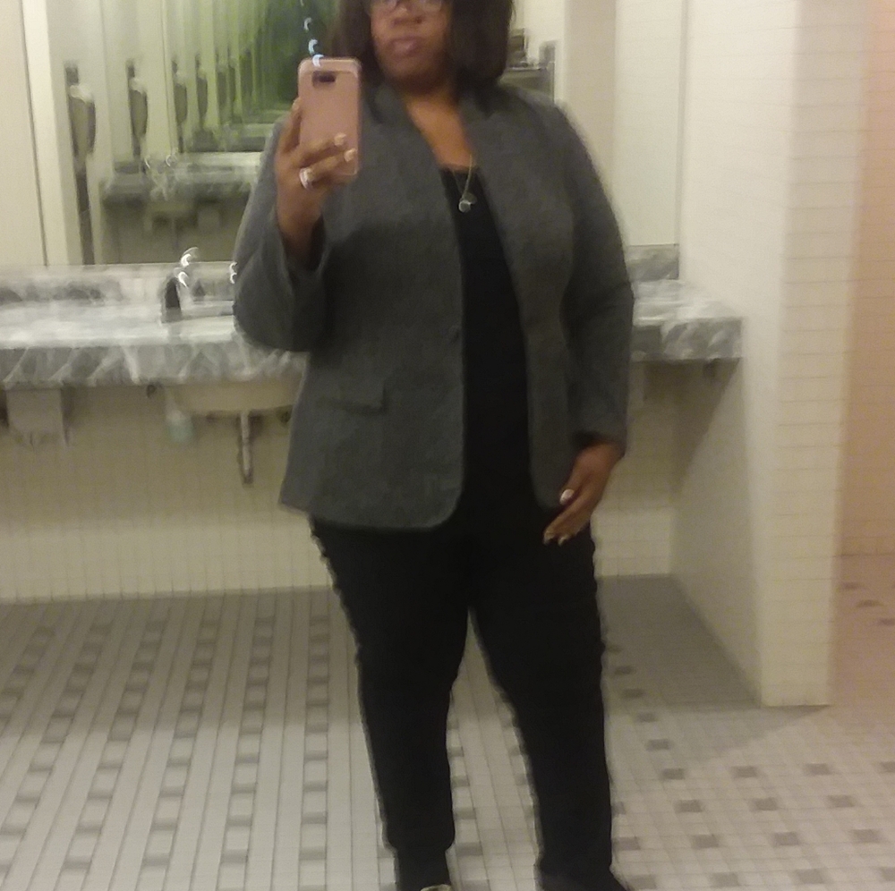 Black and white blazer